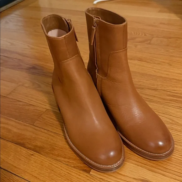 J. Crew leather block heel boots sz 8